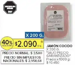 Carrefour Bajo precio garantizado jamón cocido oferta