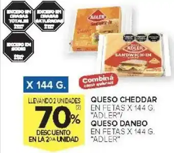 Carrefour Adler queso cheddar/danbo en fetas/ oferta