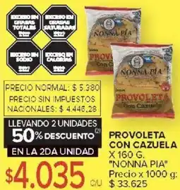 Carrefour Nonna pia provoleta con cazuela oferta