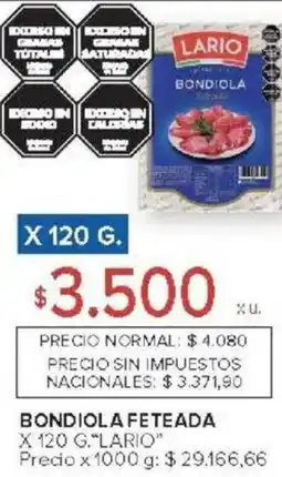 Carrefour Lario bondiola feteada oferta