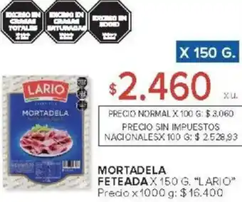 Carrefour Lario mortadela feteada oferta