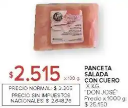 Carrefour Don jose panceta salada con cuero oferta