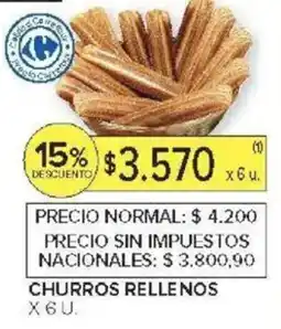 Carrefour Churros rellenos oferta