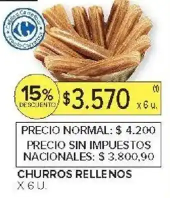 Carrefour Churros rellenos oferta