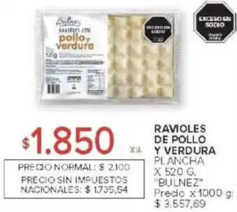 Carrefour Bulnez ravioles de pollo y verdura plancha oferta
