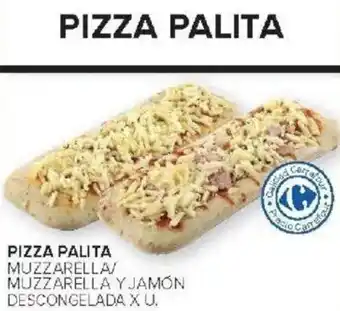 Carrefour Pizza palita muzzarella/ muzzarella y jamón descongelada oferta