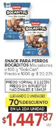 Carrefour Golocan snack para perros bocaditos mix sabores oferta