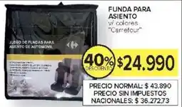 Carrefour Carrefour funda para asiento v/ colores oferta