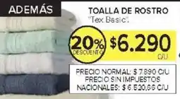 Carrefour Tex basic toalla de rostro oferta