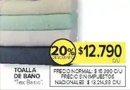 Carrefour Tex basic toalla de bano oferta