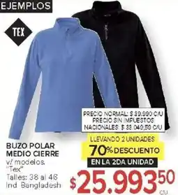 Carrefour Tex buzo polar medio cierre v/ modelos oferta