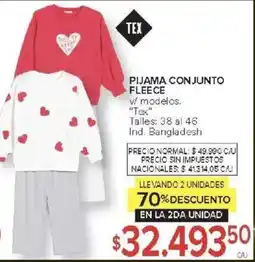 Carrefour Tex pijama conjunto fleece oferta