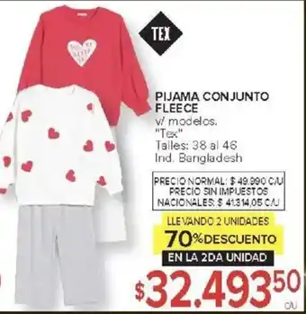 Carrefour Tex pijama conjunto fleece oferta