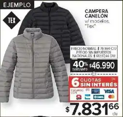 Carrefour Tex campera canelon oferta