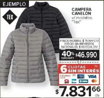 Carrefour Tex campera canelon oferta