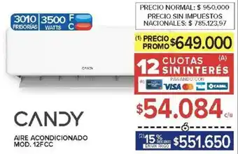 Carrefour Candy aire acondicionado mod. 12fcc oferta