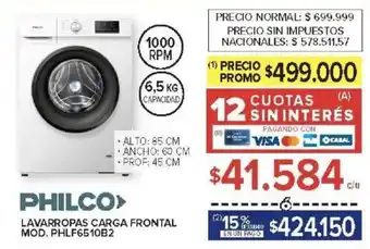 Carrefour Philco lavarropas carga frontal oferta