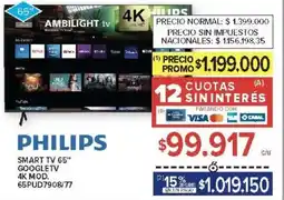 Carrefour Philips smart tv 65" oferta