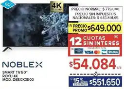 Carrefour Noblex smart tv 50" oferta