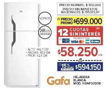 Carrefour Gafa heladera blanca oferta