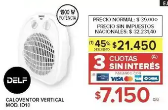 Carrefour Delf caloventor vertical oferta