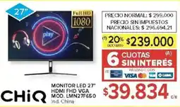 Carrefour Chiq monitor led 27" oferta