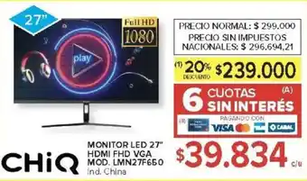Carrefour Chiq monitor led 27" oferta