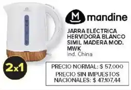 Carrefour Mandine jarra eléctrica hervidora blanco simil madera mod. mwk oferta