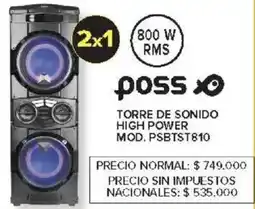 Carrefour Poss torre de sonido high power oferta
