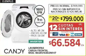 Carrefour Candy lavarropas carga frontal oferta