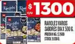 Supermercados DIA Dia ravioles varios sabores oferta