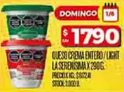 Supermercados DIA La serenisima queso crema entero/light oferta