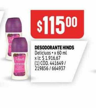 Makro Desodorante Hinds oferta