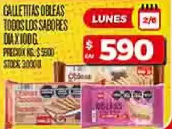 Supermercados DIA Dia galletitas obleas todos los sabores oferta
