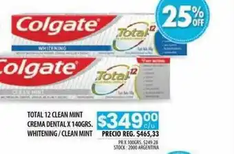 Pigmento Total 12 Clean Mint Crema Dental Whitening Clean Mint oferta