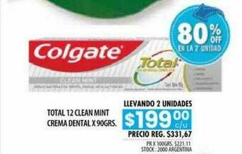 Pigmento Total 12 Clean Mint Crema Dental oferta
