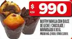 Supermercados DIA Muffin vainilla con dulce de leche/chocolate/ marmolado oferta