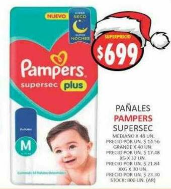 Supermercados Becerra Pañales Pampers Supersec oferta
