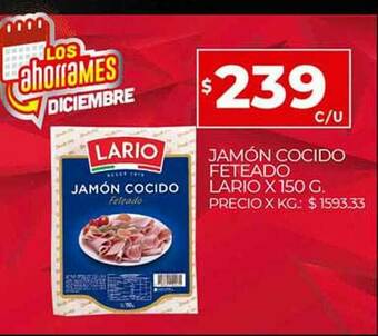 Jamón Cocido Feteado Lario