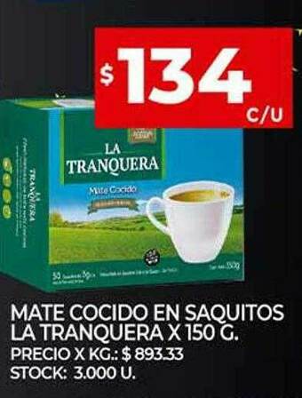 Supermercados DIA Mate Cocido En Saquitos La Tranquera oferta
