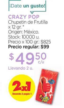 Farmacity Crazy Pop Chupetin de Frutilla x 12gr oferta