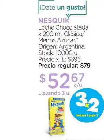 Farmacity Nesquik Leche Chocolada Clásica / Menos Azúcar x 200ml oferta