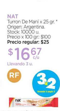 Farmacity Nat Turron De Maní x 25gr oferta