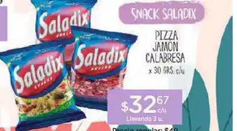 Farmacity Saladix Snack Piza, Jamon Y Calabresa x 30grs c/u oferta
