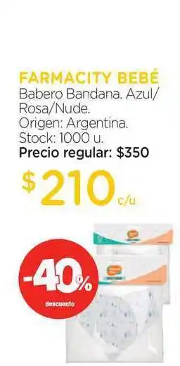 Farmacity Farmacity Bebé Babero Bandana Azul/Rosa/Nude oferta