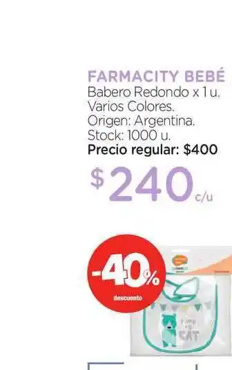 Farmacity Farmacity Bebé Babero Redondo Varios Colores x 1u oferta