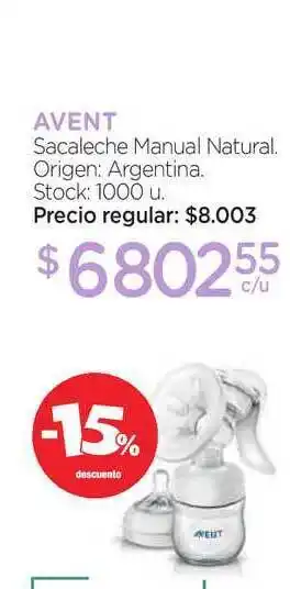 Farmacity Avent Sacaleche Manual Natural oferta