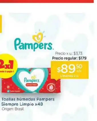 Farmacity Toallas Húmedas Pampers Siempre Limpio x48 oferta