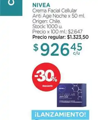 Farmacity Nivea Crema Facial Cellular Anti Age Noche x 50ml oferta
