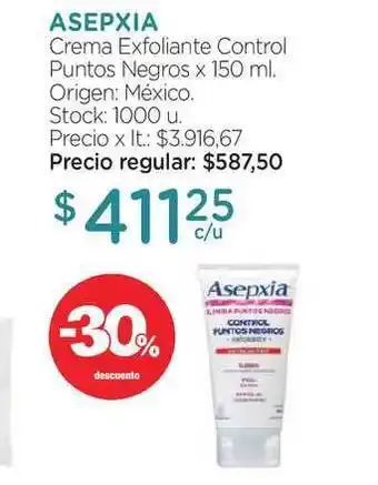 Farmacity Asepxia Crema Exfoliante Control Puntos Negros x 150ml oferta